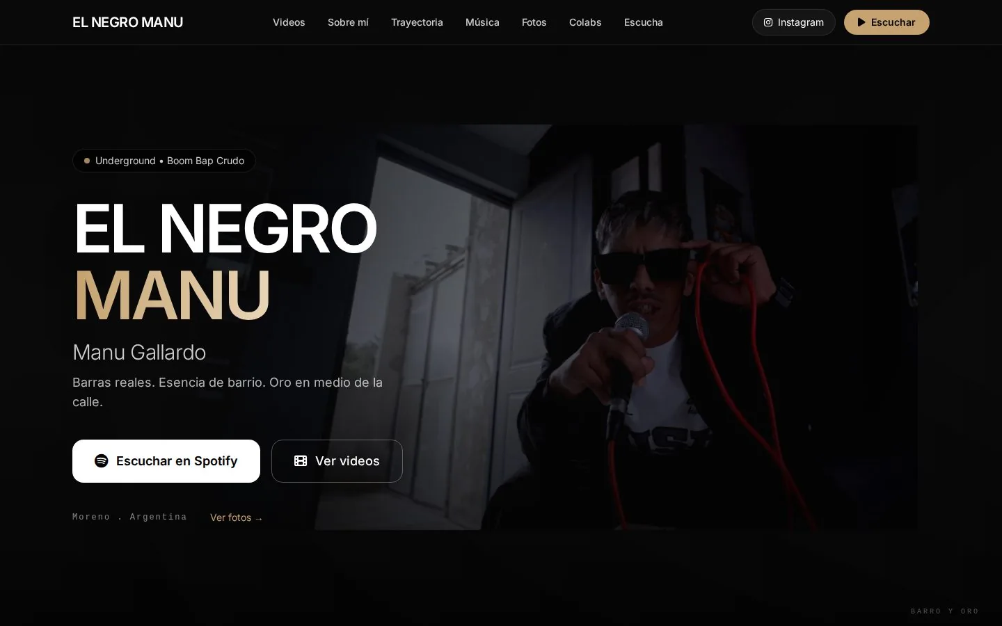 Captura de la web de El Negro Manu